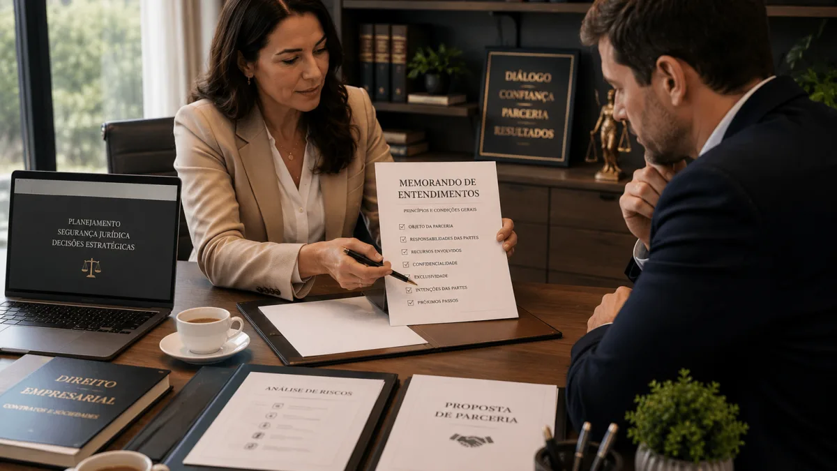 Memorando de entendimentos antes de formalizar parceria ou sociedade